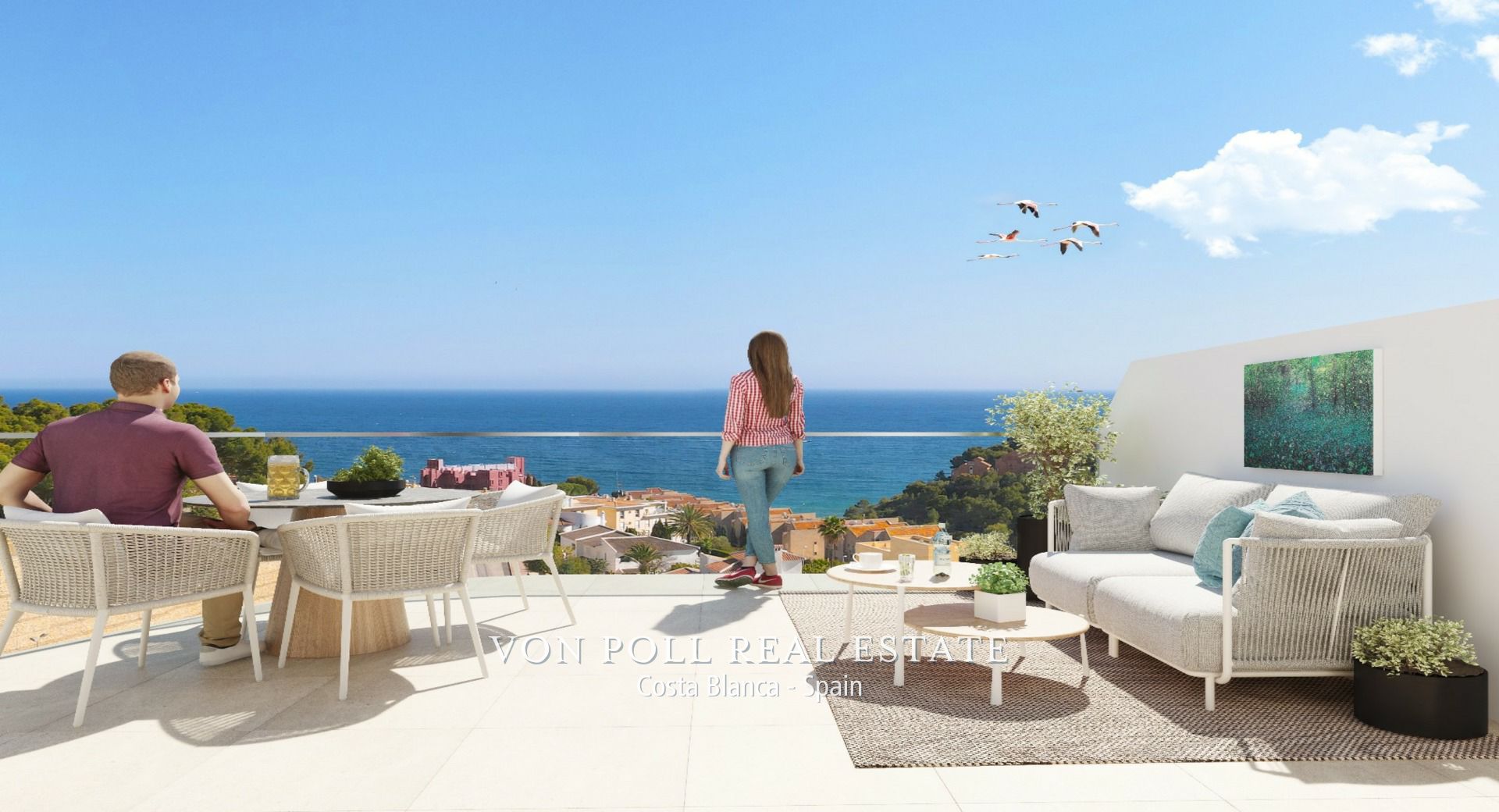 New build apartments with sea view for sale in Calpe